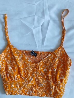 Tally Weijl Set Of Two Floral Button-Front Crop Tops Size S